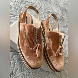 Zara velvet slingback sneakers